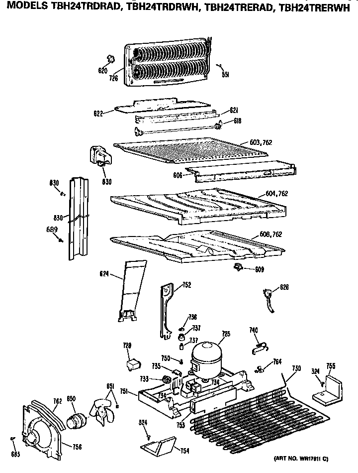 GE TBH24TRERAD unit diagram