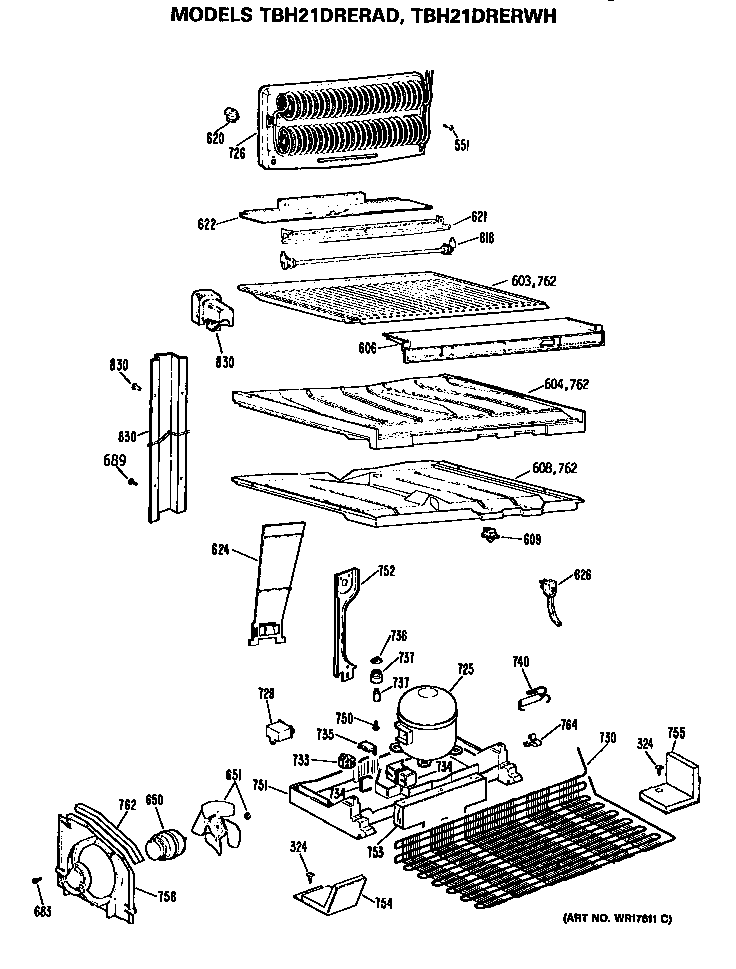 GE TBH21DRERAD unit diagram