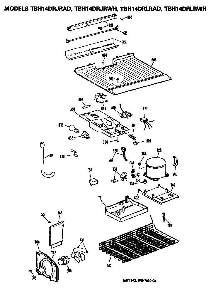 GE TBH14DRJRAD unit diagram