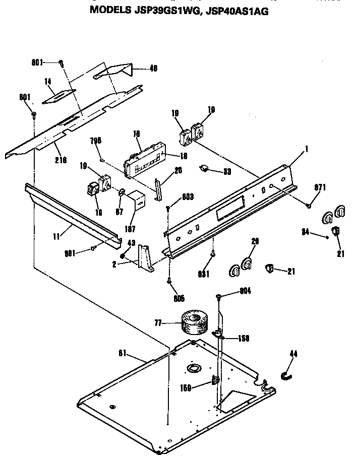 GE JSP40AS1AG controls diagram