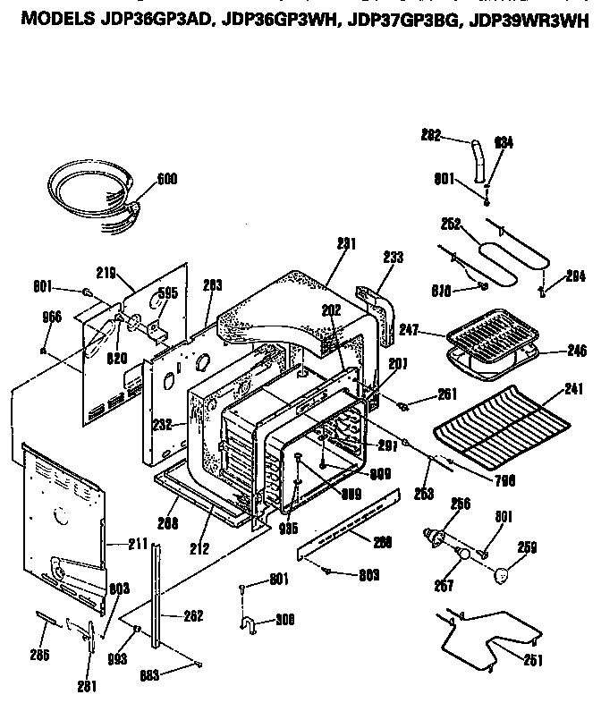 GE JDP37GP3BG main body diagram