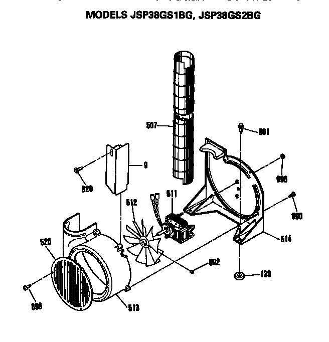 GE JSP38GS2BG exhaust diagram