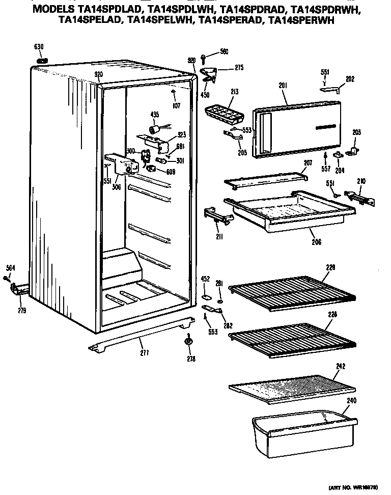 GE TA14SPDLWH cabinet diagram