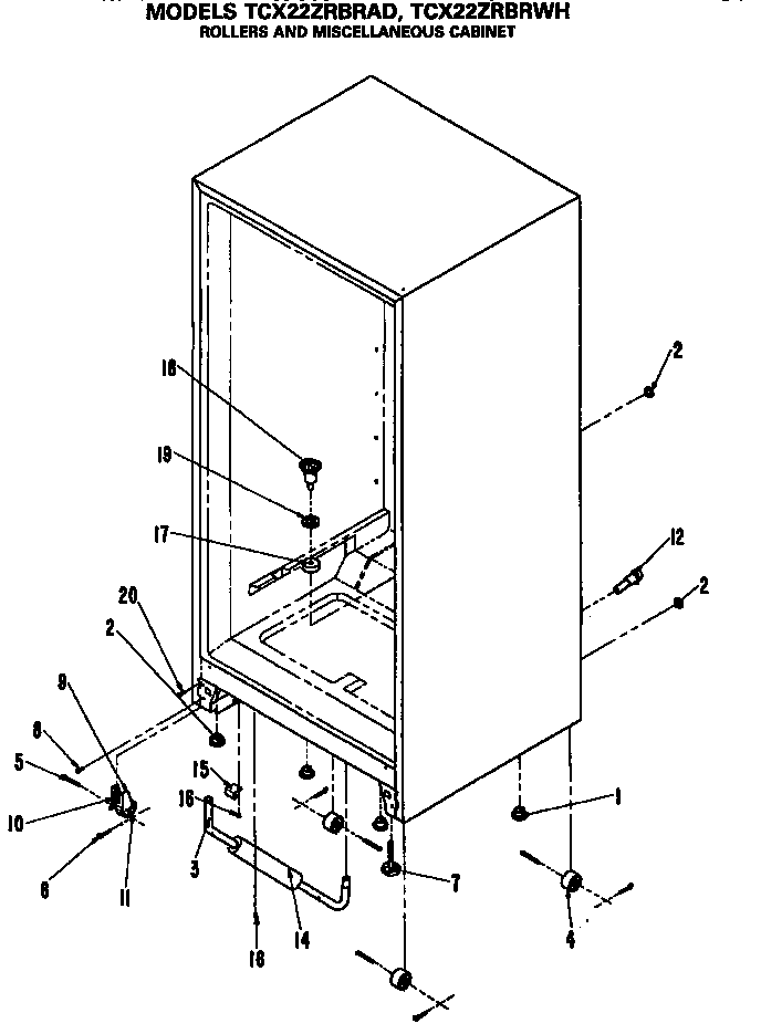 GE TCX22ZRBRAD rollers diagram