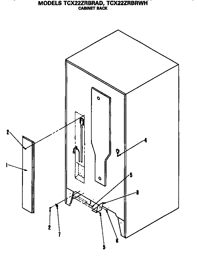 GE TCX22ZRBRAD cabinet (back) diagram