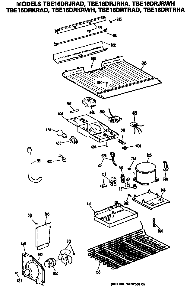 GE TBE16DRKRAD unit diagram