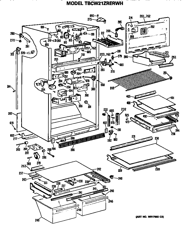GE TBCW21ZRERWH cabinet diagram
