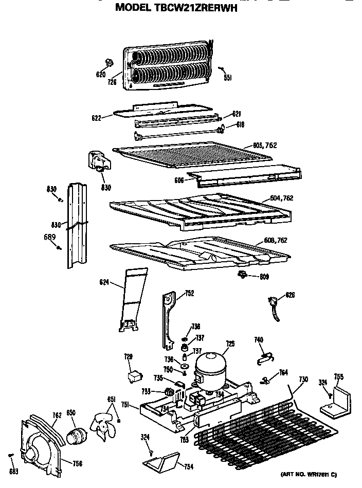 GE TBCW21ZRERWH unit diagram