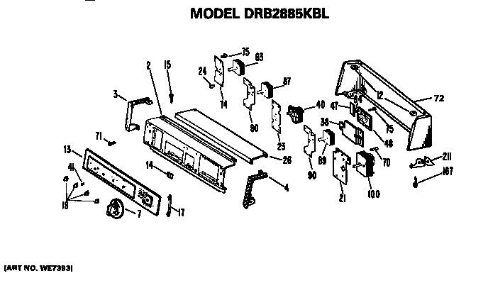 GE DRB2885KBL backsplash diagram
