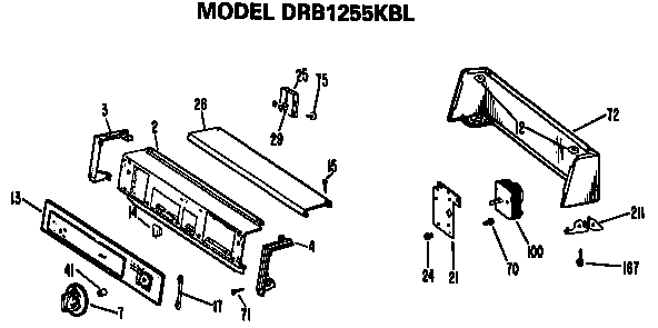 GE DRB1255KBL backsplash drb1255kbl diagram