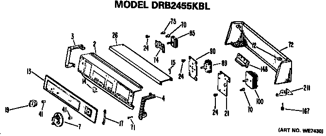 GE DRB1255KBL backsplash for drb2455kbl diagram