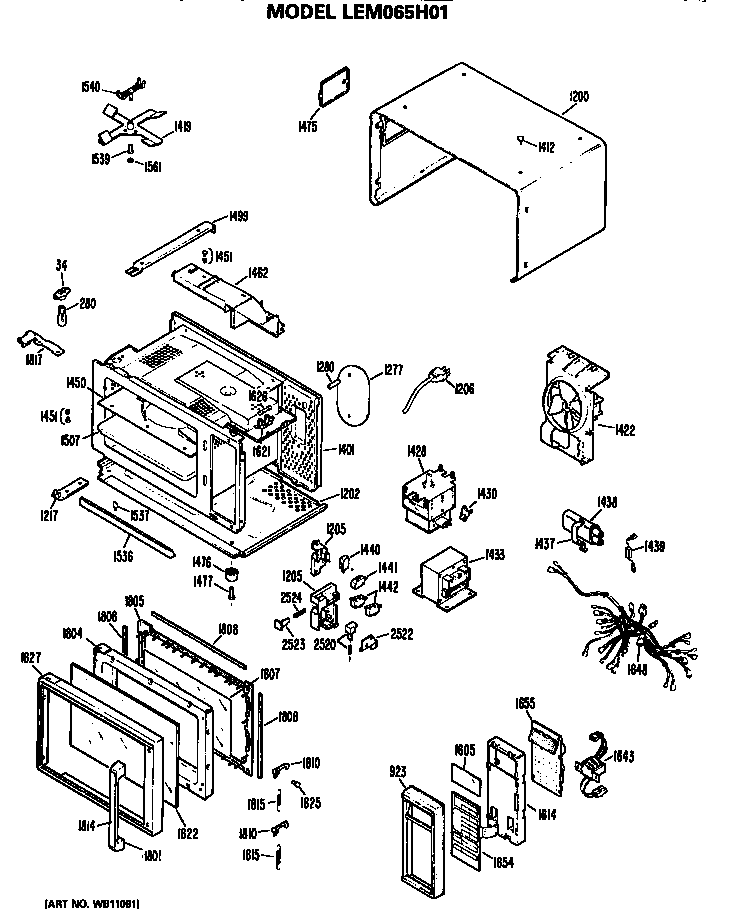 GE LEM065H01 microwave diagram