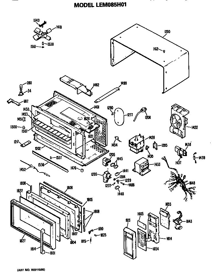 GE LEM085H01 microwave diagram