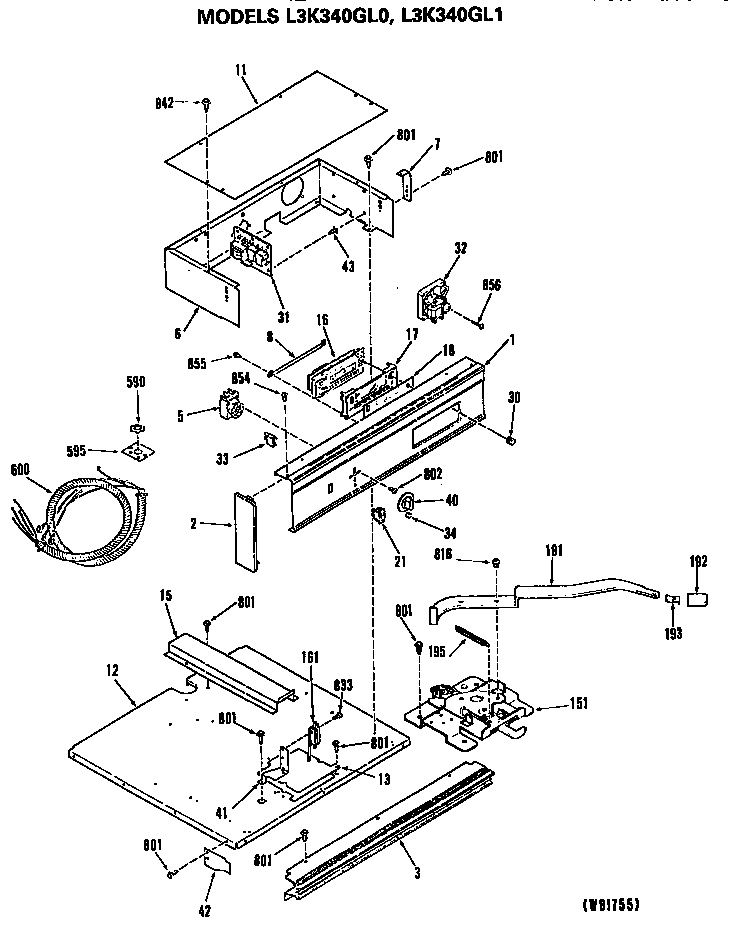 GE L3K340GL0 controls/latch diagram