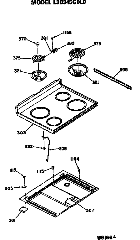 GE L3B345G0L0 cooktop diagram