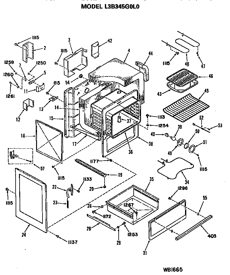 GE L3B345G0L0 main body diagram