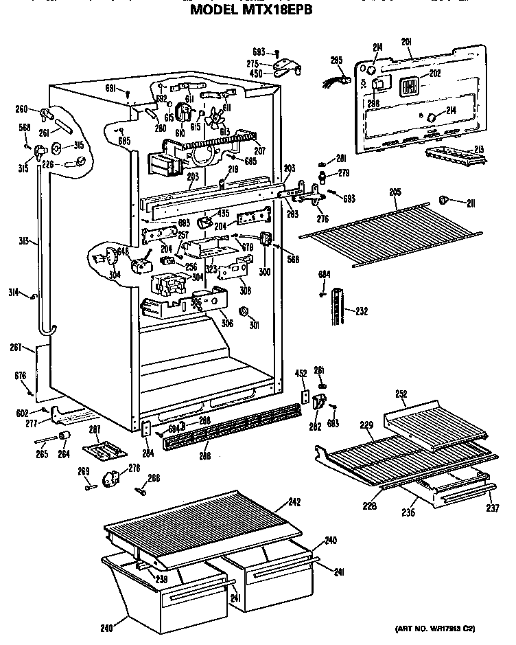 GE MTX18EPBRAD cabinet diagram