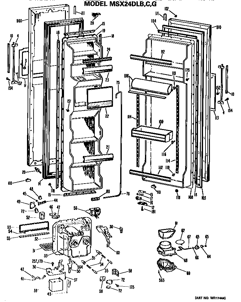 GE MSX24DLG doors diagram