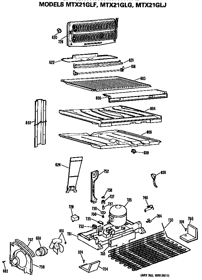 GE MTX21GLFRAD unit diagram
