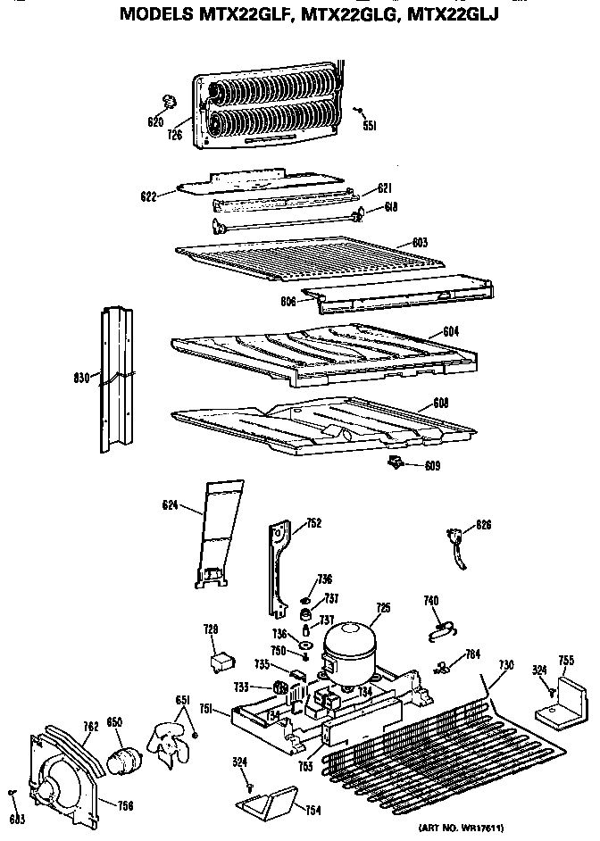 GE MTX22GLFRWH unit diagram