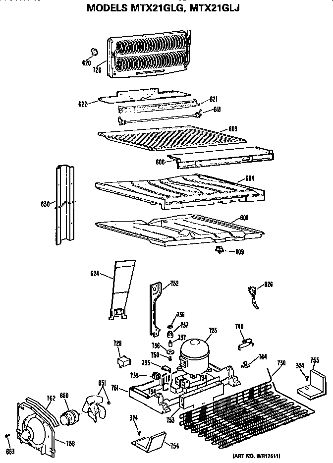 GE MTX21GLGRAD unit diagram
