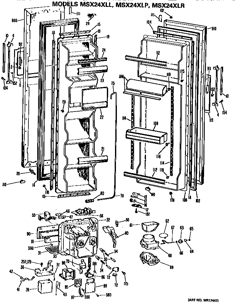 GE MSX24XLR doors diagram