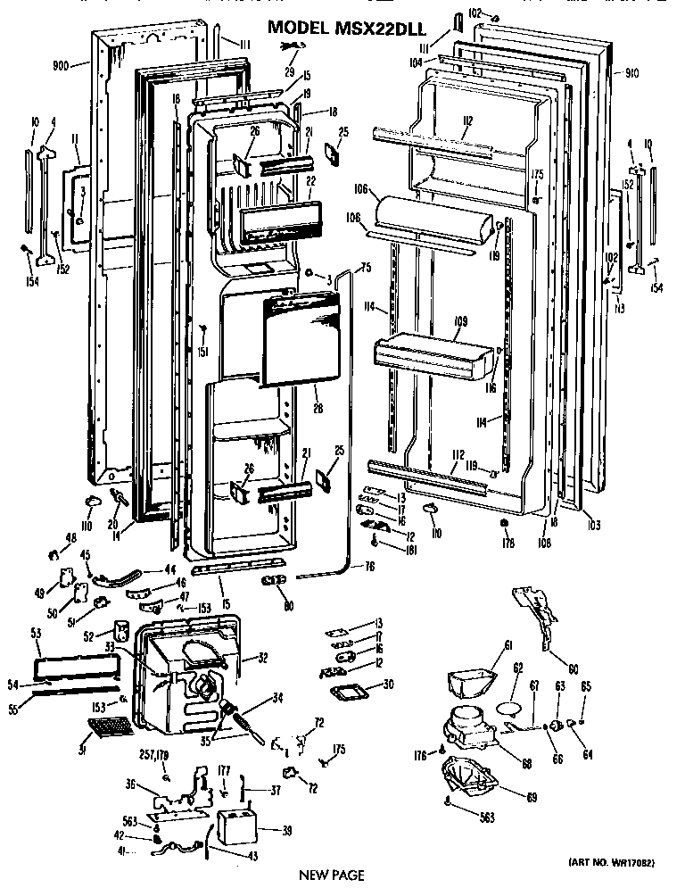 GE MSX22DLL doors diagram