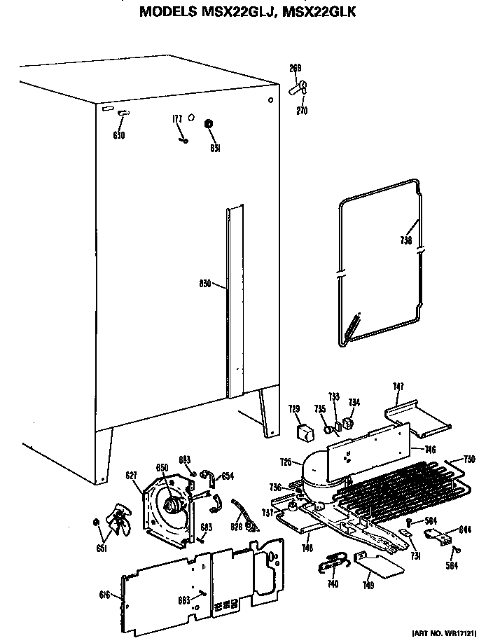 GE MSX22GLJ unit diagram