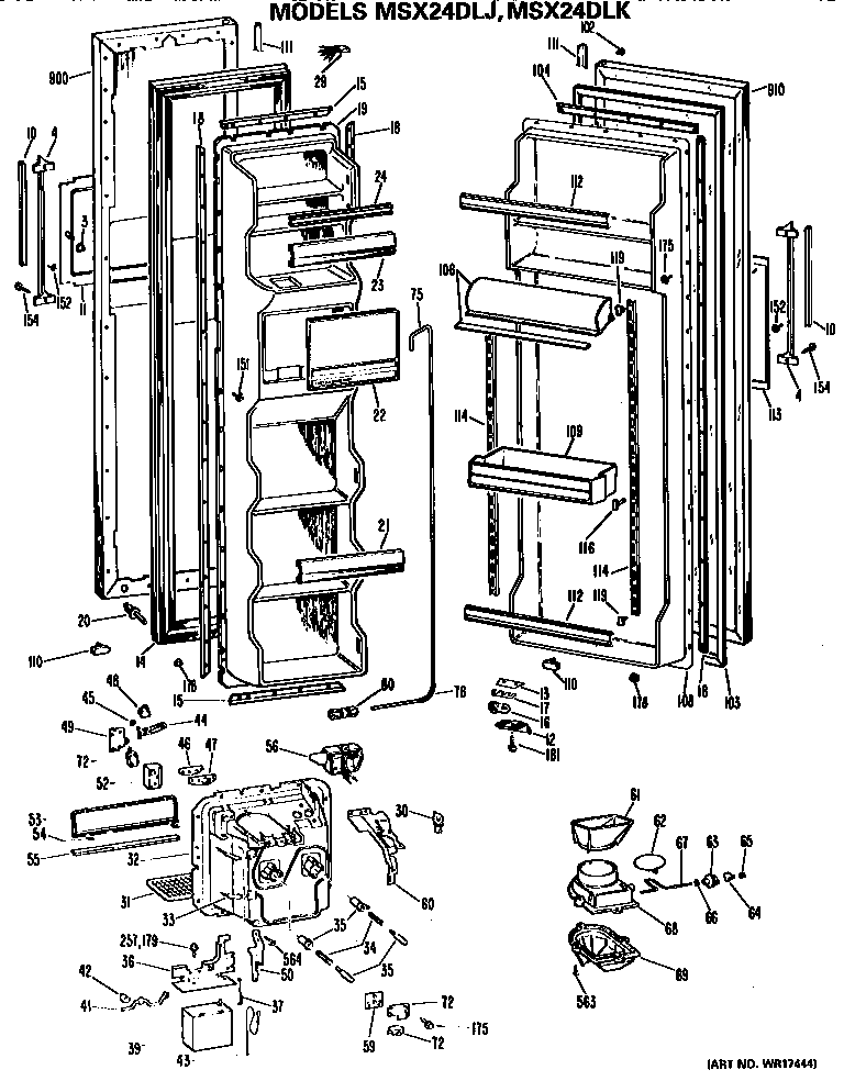 GE MSX24DLK doors diagram