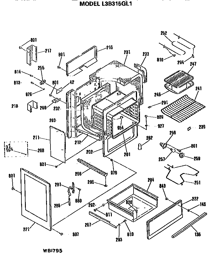 GE L3B315GL1 main body diagram