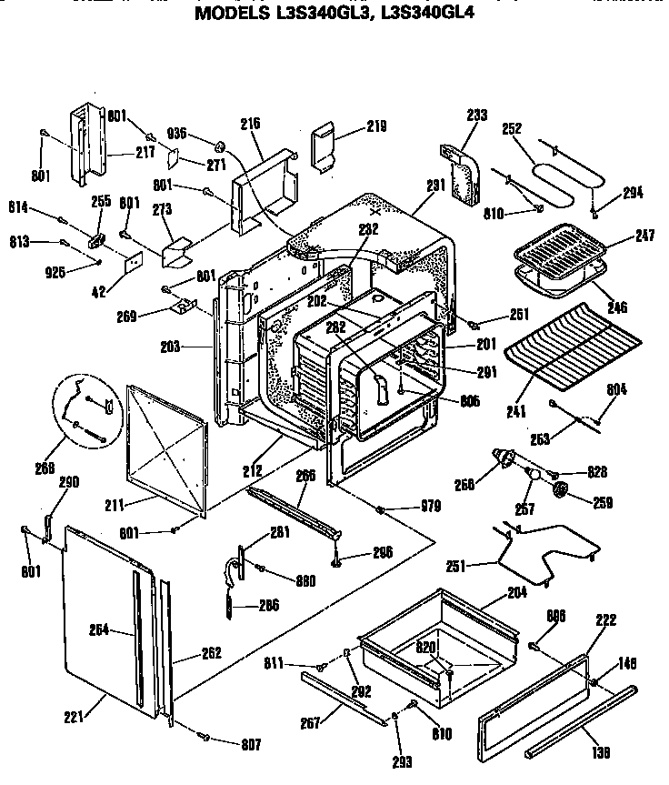 GE L3S340GL4 main body diagram