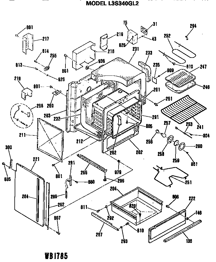 GE L3S340GL2 main body diagram
