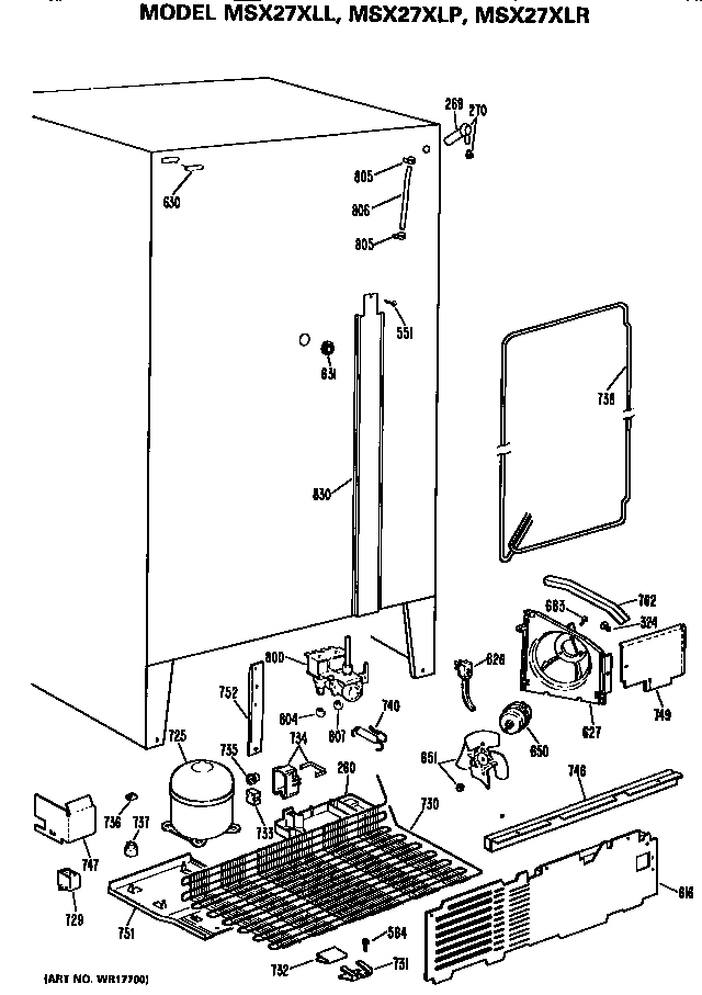 GE MSX27XLR unit diagram