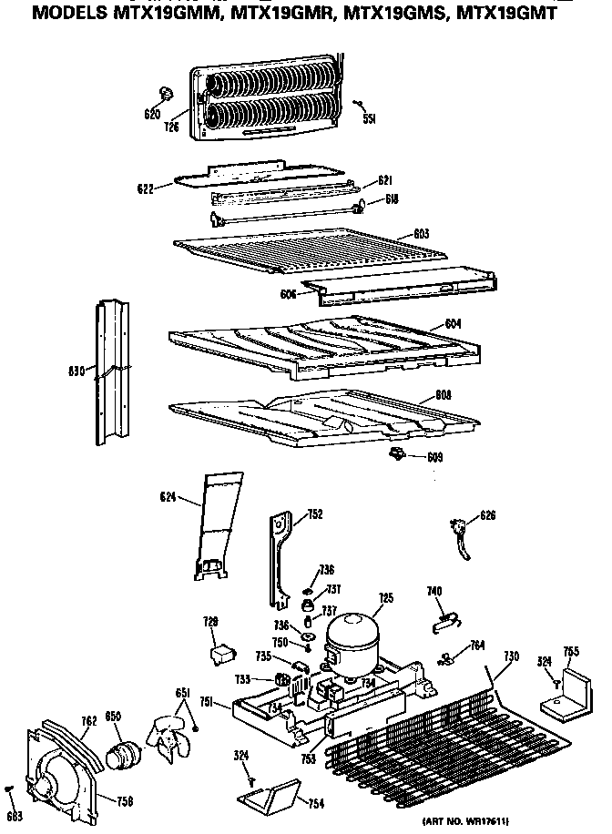 GE MTX19GMSRWH unit diagram