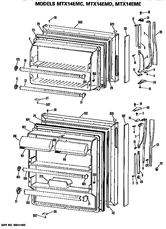 GE MTX14EMDRAD doors diagram