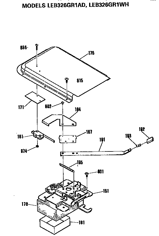 GE LEB326GR1WH latch diagram