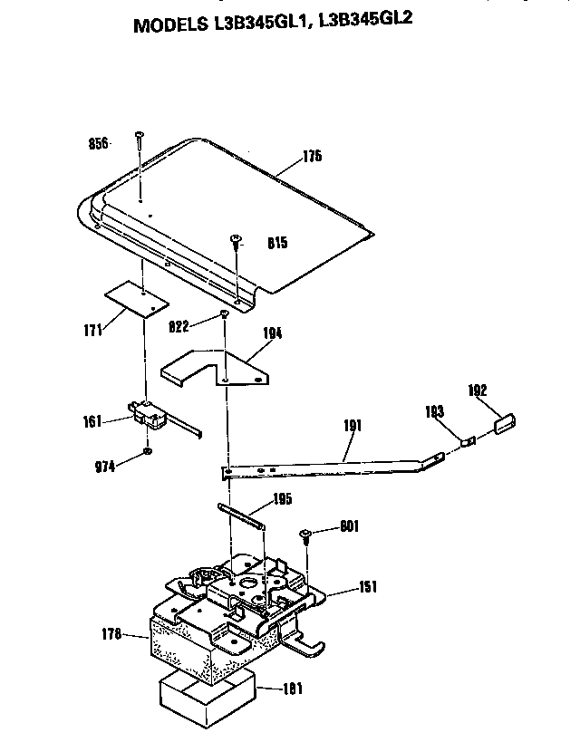 GE L3B345GL2 latch diagram