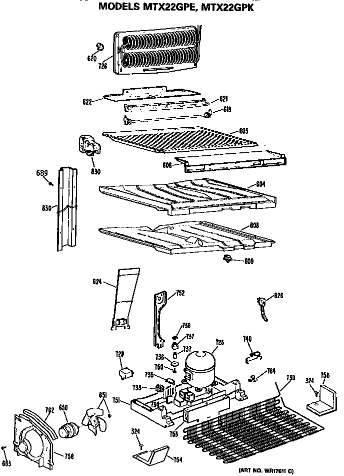 GE MTX22GPERWH unit diagram