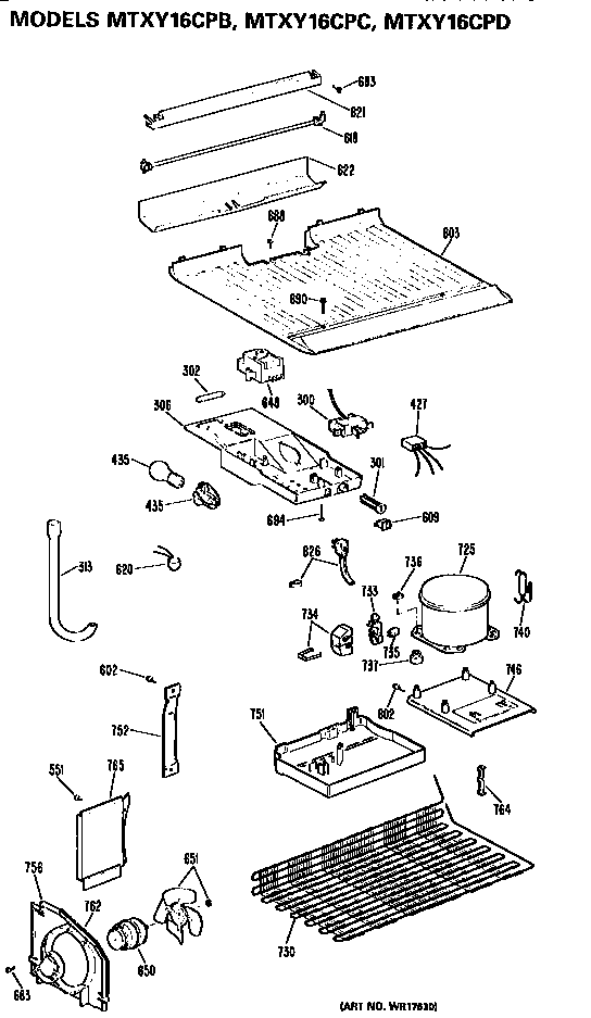 GE MTXY16CPBRWH unit diagram