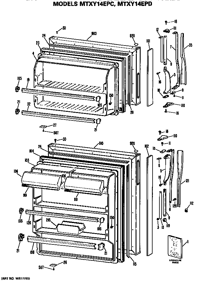 GE MTXY14EPDRHA doors diagram