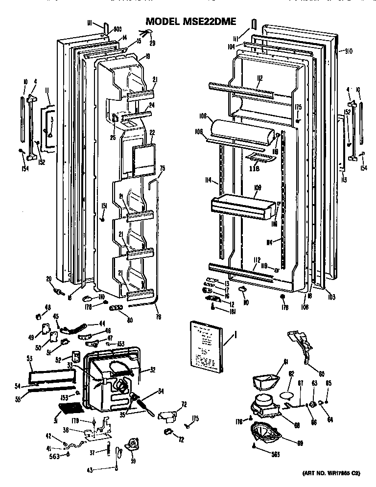 GE MSE22DME doors diagram