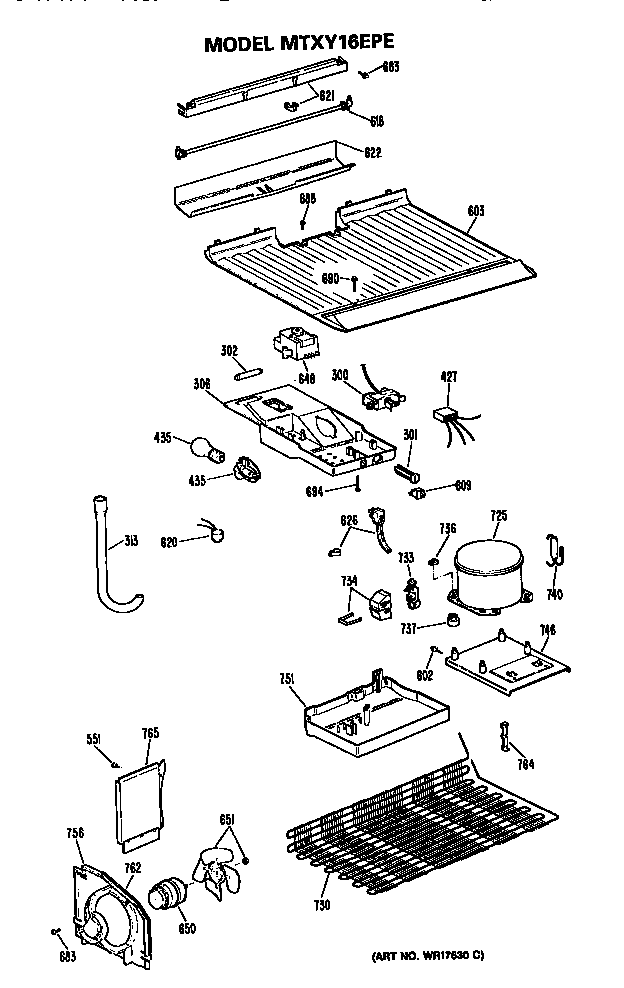 GE MTXY16EPERWH unit diagram