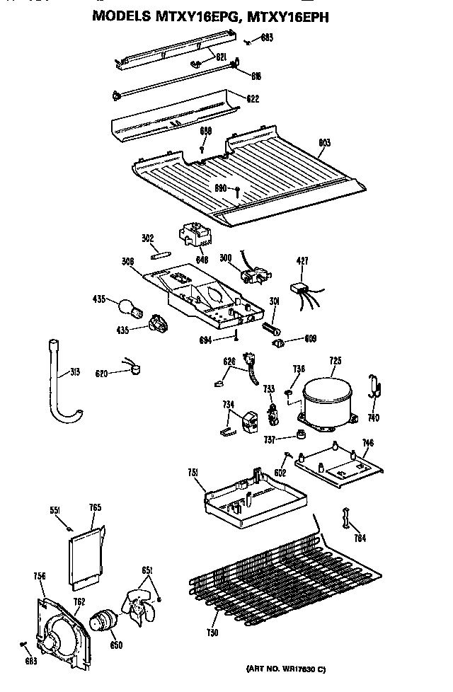 GE MTXY16EPGRHA unit diagram