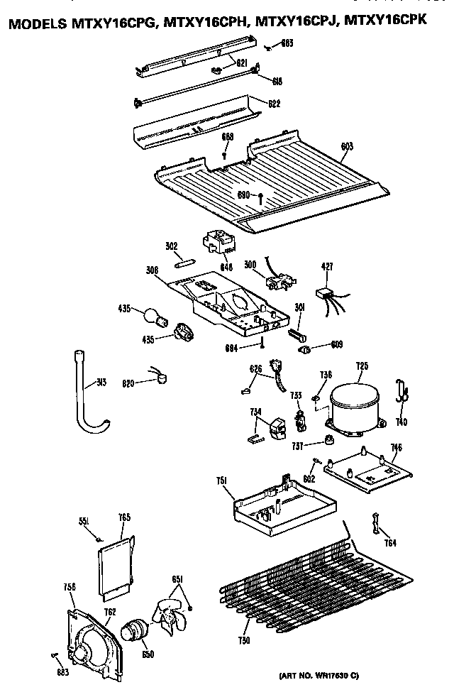 GE MTXY16CPJRAD unit diagram