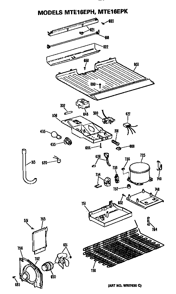 GE MTE16EPHRAD unit diagram