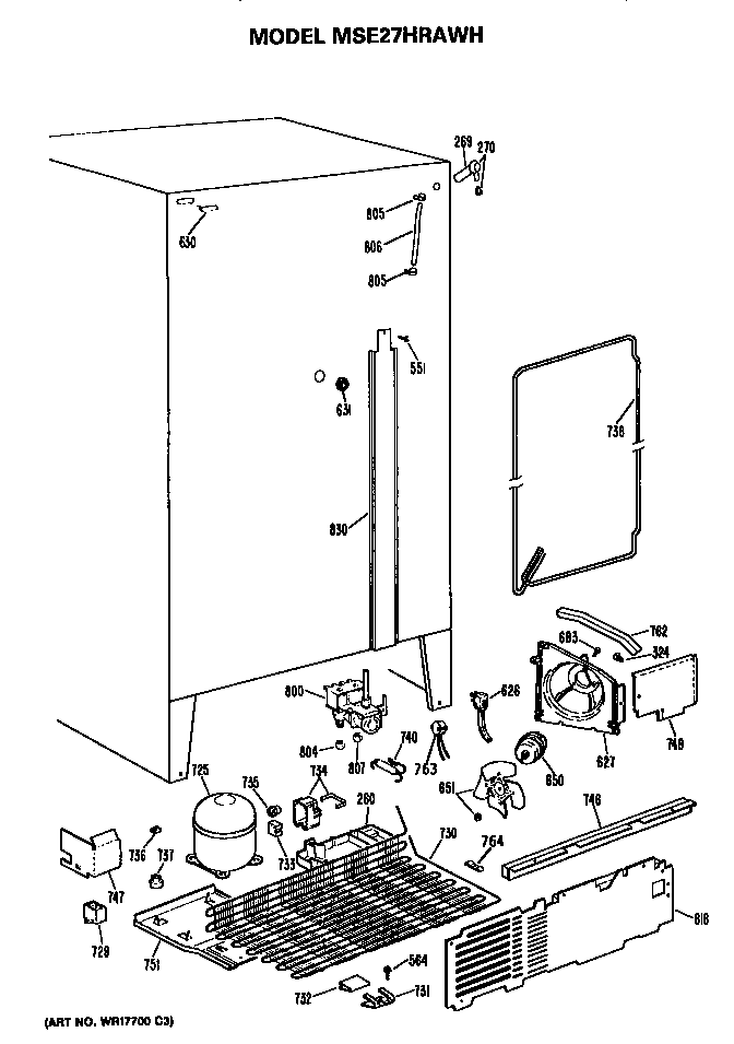 GE MSE27HRAWH unit diagram