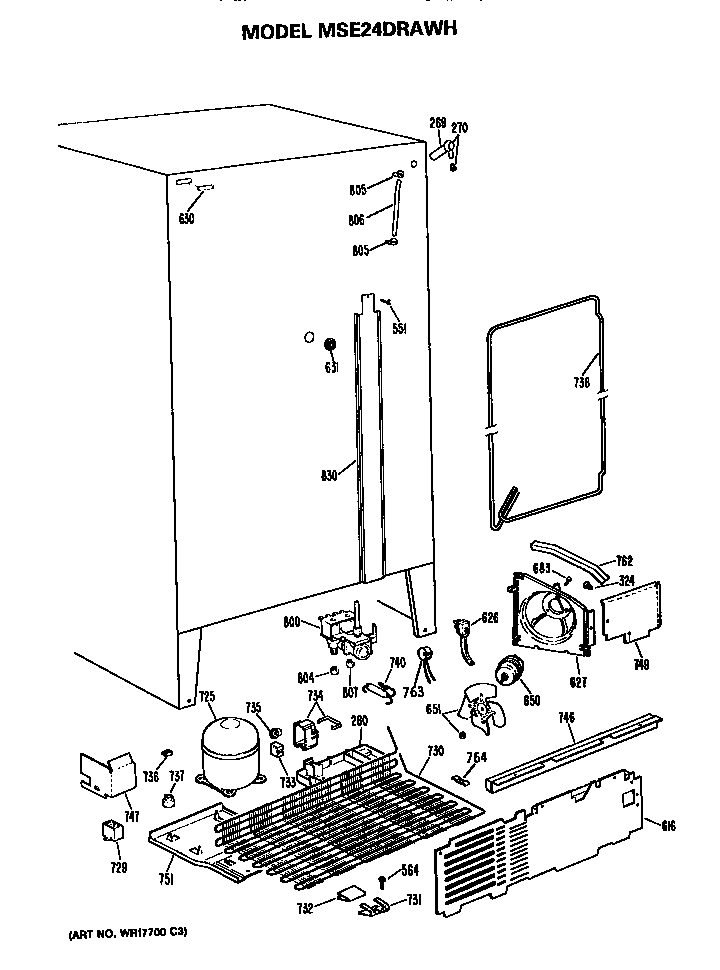 GE MSE24DRAWH compressor diagram