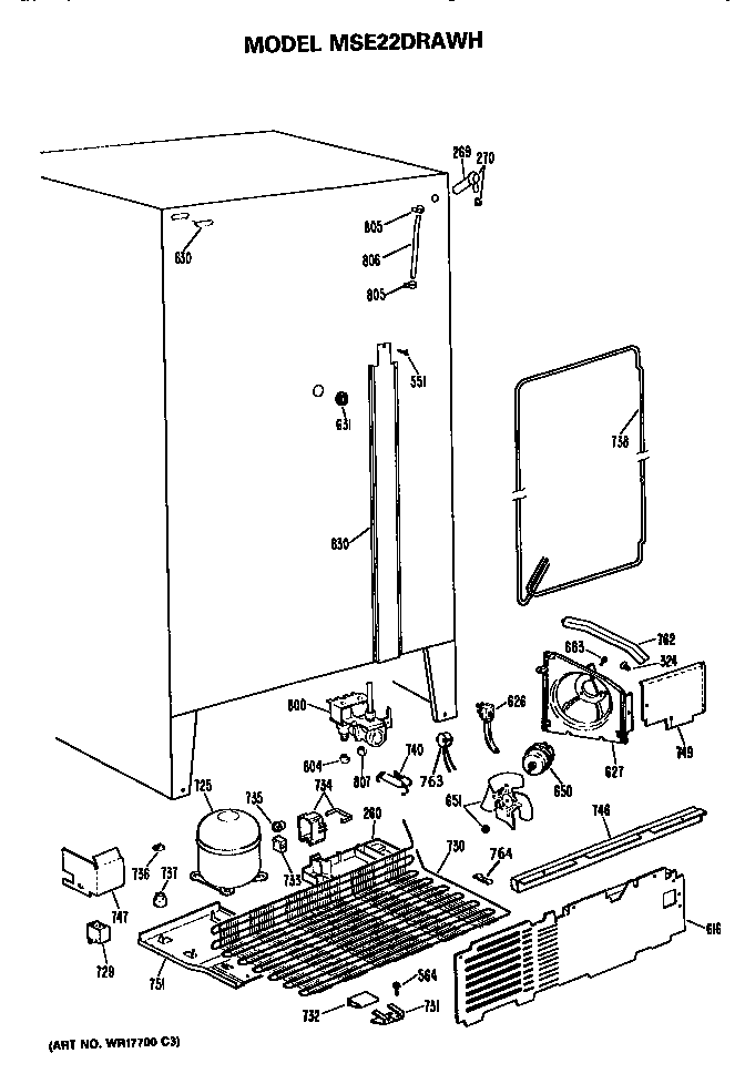 GE MSE22DRAWH compressor diagram