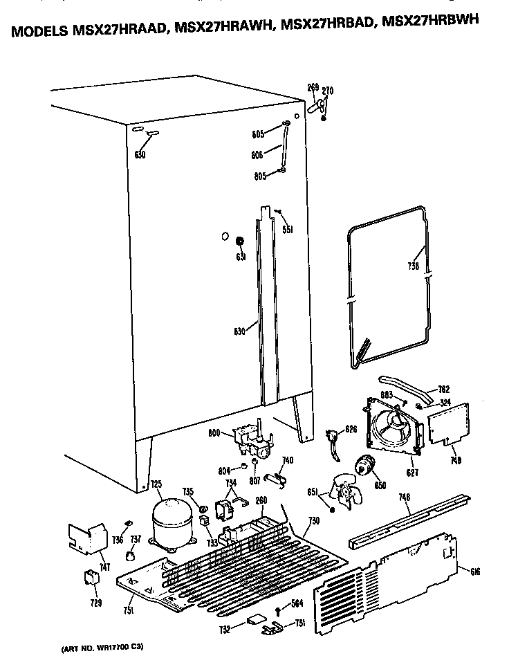 GE MSX27HRBWH unit diagram