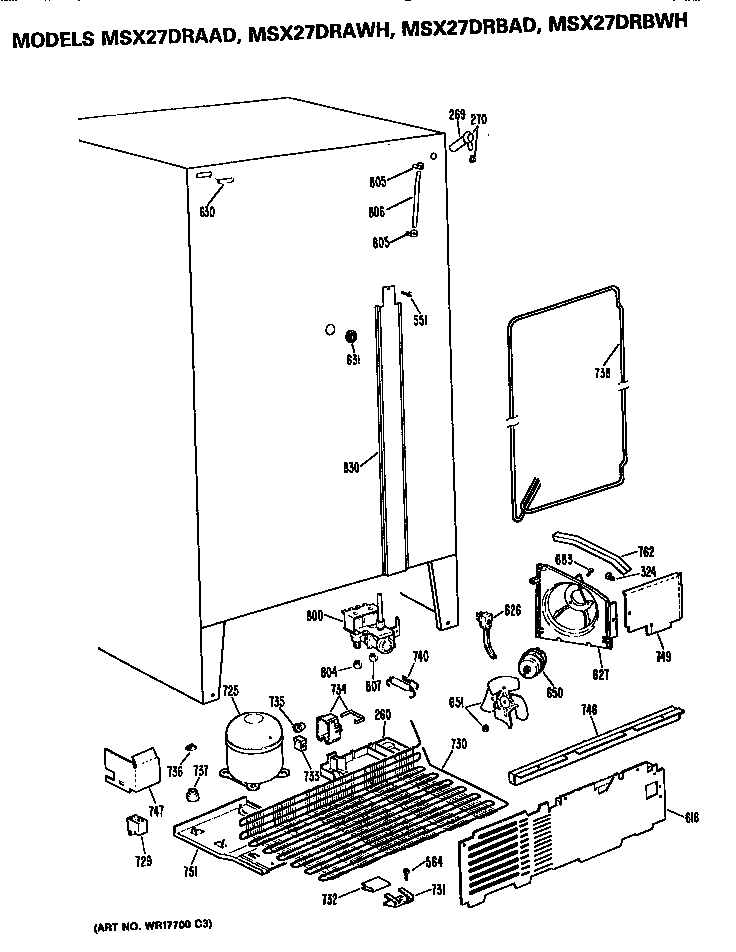 GE MSX27DRBWH unit diagram